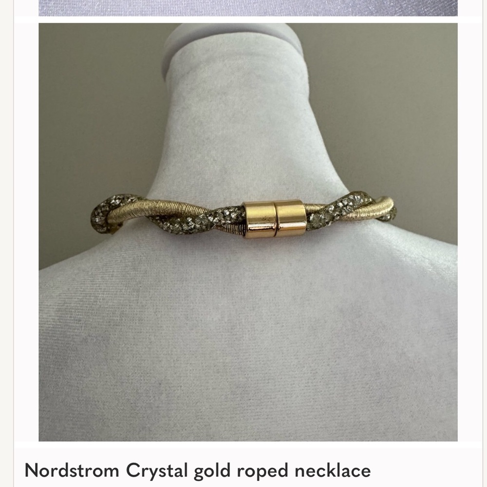 NECKLACE NORDSTROM Gold & Silver Twisted 18” Rope Choker Magnetic Closure - Picture 4 of 8